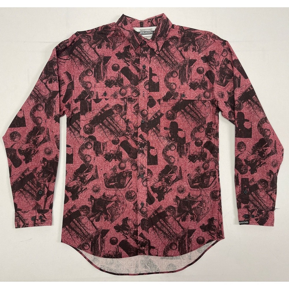 Vintage 80s NOS Rocky Mountain Clothing Co Western Button Up Shirt Aztec Size S